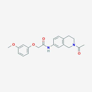 molecular formula C20H22N2O4 B2942958 N-(2-acetyl-1,2,3,4-tetrahydroisoquinolin-7-yl)-2-(3-methoxyphenoxy)acetamide CAS No. 955758-69-7