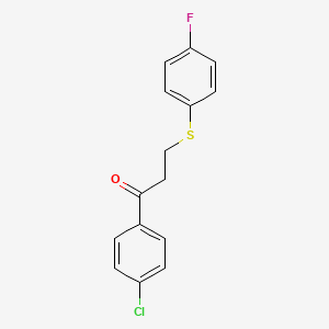 molecular formula C15H12ClFOS B2942959 1-(4-氯苯基)-3-[(4-氟苯基)硫烷基]-1-丙酮 CAS No. 882073-22-5