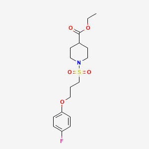molecular formula C17H24FNO5S B2942961 Ethyl 1-((3-(4-fluorophenoxy)propyl)sulfonyl)piperidine-4-carboxylate CAS No. 946214-31-9
