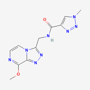 molecular formula C11H12N8O2 B2942966 N-((8-甲氧基-[1,2,4]三唑并[4,3-a]哒嗪-3-基)甲基)-1-甲基-1H-1,2,3-三唑-4-甲酰胺 CAS No. 2034319-97-4