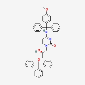 molecular formula C46H41N3O4 B2942972 2(1H)-嘧啶酮，1-[(2S)-2-羟基-3-(三苯甲氧基)丙基]-4-[[(4-甲氧基苯基)二苯甲基]氨基]- CAS No. 864068-43-9