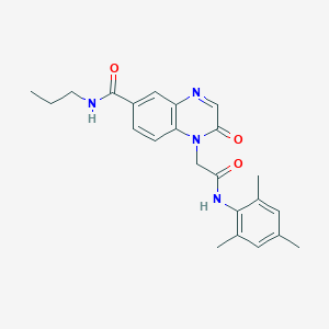 molecular formula C23H26N4O3 B2942976 1-(2-(mesitylamino)-2-oxoethyl)-2-oxo-N-propyl-1,2-dihydroquinoxaline-6-carboxamide CAS No. 1251590-29-0