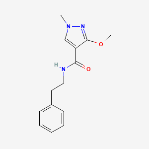 molecular formula C14H17N3O2 B2942979 3-methoxy-1-methyl-N-phenethyl-1H-pyrazole-4-carboxamide CAS No. 1014087-72-9