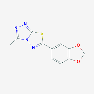 molecular formula C11H8N4O2S B294298 6-(1,3-Benzodioxol-5-yl)-3-methyl[1,2,4]triazolo[3,4-b][1,3,4]thiadiazole 