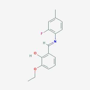 molecular formula C16H16FNO2 B2942985 2-乙氧基-6-{(E)-[(2-氟-4-甲基苯基)亚氨基]甲基}苯酚 CAS No. 1232824-26-8