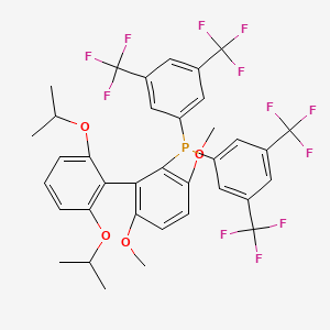 molecular formula C36H31F12O4P B2942987 Bis[3,5-bis(trifluoromethyl)phenyl][3,6-dimethoxy-2',6'-bis(1-methylethoxy)[1,1'-biphenyl]-2-yl]phosphine CAS No. 1810068-31-5