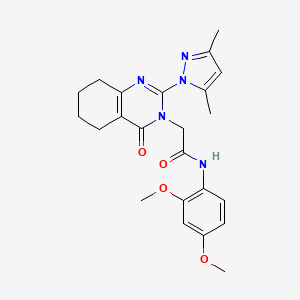 molecular formula C23H27N5O4 B2942988 N-(2,4-dimethoxyphenyl)-2-(2-(3,5-dimethyl-1H-pyrazol-1-yl)-4-oxo-5,6,7,8-tetrahydroquinazolin-3(4H)-yl)acetamide CAS No. 1006859-33-1