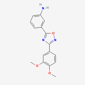 molecular formula C16H15N3O3 B2942992 3-[3-(3,4-Dimethoxyphenyl)-1,2,4-oxadiazol-5-yl]aniline CAS No. 885953-55-9