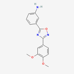 molecular formula C16H15N3O3 B2942992 3-(3-(3,4-Dimethoxyphenyl)-1,2,4-oxadiazol-5-yl)aniline CAS No. 885953-55-9