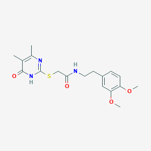 molecular formula C18H23N3O4S B2942994 N-(3,4-dimethoxyphenethyl)-2-((4,5-dimethyl-6-oxo-1,6-dihydropyrimidin-2-yl)thio)acetamide CAS No. 899948-75-5