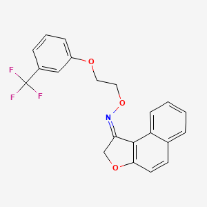 molecular formula C21H16F3NO3 B2942995 naphtho[2,1-b]furan-1(2H)-one O-{2-[3-(trifluoromethyl)phenoxy]ethyl}oxime CAS No. 338415-22-8