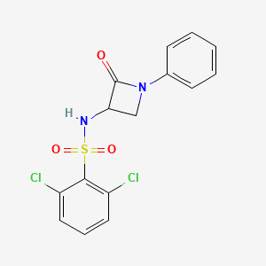 molecular formula C15H12Cl2N2O3S B2943008 2,6-dichloro-N-(2-oxo-1-phenylazetidin-3-yl)benzene-1-sulfonamide CAS No. 1796890-38-4