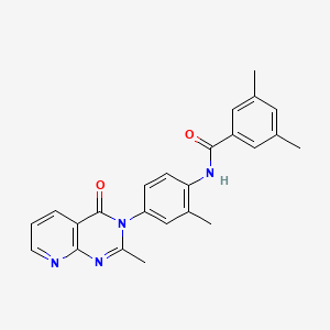 molecular formula C24H22N4O2 B2943009 3,5-二甲基-N-[2-甲基-4-(2-甲基-4-氧代吡啶并[2,3-d]嘧啶-3-基)苯基]苯甲酰胺 CAS No. 921563-58-8