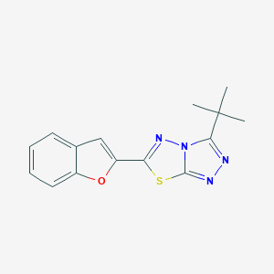 molecular formula C15H14N4OS B294301 6-(1-Benzofuran-2-yl)-3-tert-butyl[1,2,4]triazolo[3,4-b][1,3,4]thiadiazole 