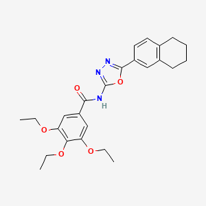 molecular formula C25H29N3O5 B2943015 3,4,5-三乙氧基-N-[5-(5,6,7,8-四氢萘-2-基)-1,3,4-恶二唑-2-基]苯甲酰胺 CAS No. 851095-93-7