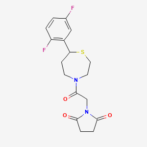 molecular formula C17H18F2N2O3S B2943017 1-(2-(7-(2,5-二氟苯基)-1,4-噻氮杂环-4-基)-2-氧代乙基)吡咯烷-2,5-二酮 CAS No. 1705885-17-1