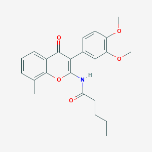 N-[3-(3,4-dimethoxyphenyl)-8-methyl-4-oxo-4H-chromen-2-yl]pentanamide