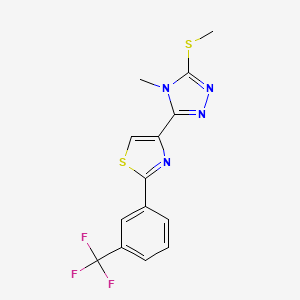 4-methyl-3-(methylsulfanyl)-5-{2-[3-(trifluoromethyl)phenyl]-1,3-thiazol-4-yl}-4H-1,2,4-triazole