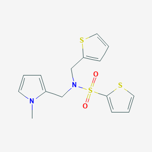 N-((1-methyl-1H-pyrrol-2-yl)methyl)-N-(thiophen-2-ylmethyl)thiophene-2-sulfonamide