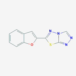 molecular formula C11H6N4OS B294304 6-(1-Benzofuran-2-yl)[1,2,4]triazolo[3,4-b][1,3,4]thiadiazole 