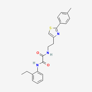 molecular formula C22H23N3O2S B2943041 N1-(2-ethylphenyl)-N2-(2-(2-(p-tolyl)thiazol-4-yl)ethyl)oxalamide CAS No. 897452-37-8