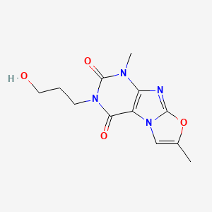 molecular formula C12H14N4O4 B2943049 3-(3-hydroxypropyl)-1,7-dimethyloxazolo[2,3-f]purine-2,4(1H,3H)-dione CAS No. 902027-10-5