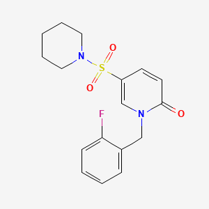 molecular formula C17H19FN2O3S B2943061 1-(2-氟苄基)-5-(哌啶-1-基磺酰基)吡啶-2(1H)-酮 CAS No. 1251608-03-3