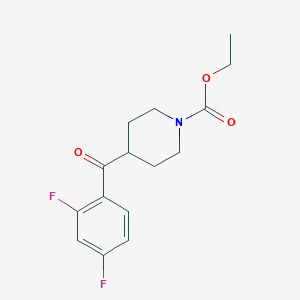 molecular formula C15H17F2NO3 B2943068 4-(2,4-二氟苯甲酰基)哌啶-1-甲酸乙酯 CAS No. 158697-68-8