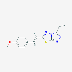 molecular formula C14H14N4OS B294307 3-ethyl-6-[(E)-2-(4-methoxyphenyl)ethenyl][1,2,4]triazolo[3,4-b][1,3,4]thiadiazole 