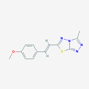 molecular formula C13H12N4OS B294308 6-[2-(4-Methoxyphenyl)vinyl]-3-methyl[1,2,4]triazolo[3,4-b][1,3,4]thiadiazole 