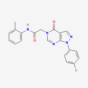 molecular formula C20H16FN5O2 B2943085 2-(1-(4-氟苯基)-4-氧代-1H-吡唑并[3,4-d]嘧啶-5(4H)-基)-N-(邻甲苯基)乙酰胺 CAS No. 852450-25-0