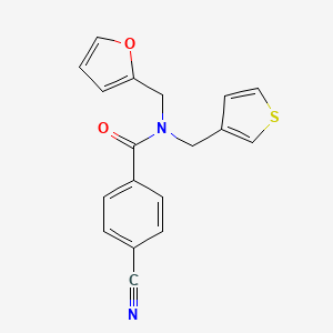 4-cyano-N-(furan-2-ylmethyl)-N-(thiophen-3-ylmethyl)benzamide