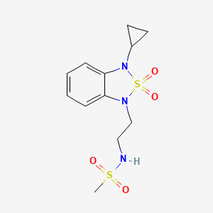 N-[2-(3-cyclopropyl-2,2-dioxo-1,3-dihydro-2lambda6,1,3-benzothiadiazol-1-yl)ethyl]methanesulfonamide