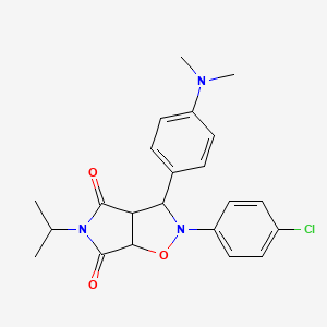 molecular formula C22H24ClN3O3 B2943090 2-(4-氯苯基)-3-(4-(二甲氨基)苯基)-5-异丙基二氢-2H-吡咯并[3,4-d]异恶唑-4,6(5H,6aH)-二酮 CAS No. 1005060-25-2