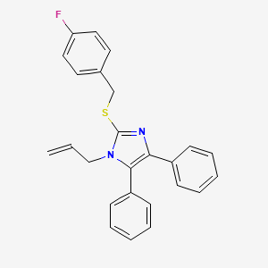 molecular formula C25H21FN2S B2943091 1-烯丙基-2-[(4-氟苄基)硫代]-4,5-二苯基-1H-咪唑 CAS No. 339277-62-2