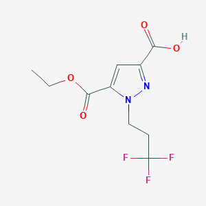 molecular formula C10H11F3N2O4 B2943097 5-Ethoxycarbonyl-1-(3,3,3-trifluoropropyl)pyrazole-3-carboxylic acid CAS No. 1946822-19-0