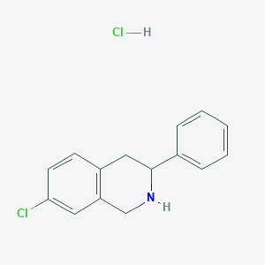 molecular formula C15H15Cl2N B2943098 7-Chloro-3-phenyl-1,2,3,4-tetrahydroisoquinoline hydrochloride CAS No. 1384429-50-8