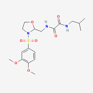 N1-((3-((3,4-dimethoxyphenyl)sulfonyl)oxazolidin-2-yl)methyl)-N2-isobutyloxalamide