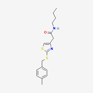 molecular formula C17H22N2OS2 B2943107 N-butyl-2-(2-((4-methylbenzyl)thio)thiazol-4-yl)acetamide CAS No. 954074-04-5
