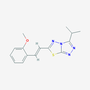 molecular formula C15H16N4OS B294311 2-[2-(3-Isopropyl[1,2,4]triazolo[3,4-b][1,3,4]thiadiazol-6-yl)vinyl]phenyl methyl ether 