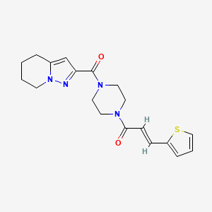 molecular formula C19H22N4O2S B2943117 (E)-1-(4-(4,5,6,7-tetrahydropyrazolo[1,5-a]pyridine-2-carbonyl)piperazin-1-yl)-3-(thiophen-2-yl)prop-2-en-1-one CAS No. 2035018-54-1