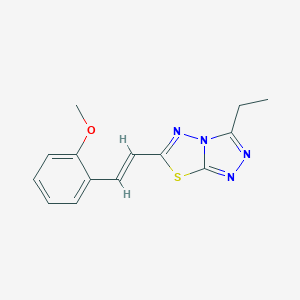 molecular formula C14H14N4OS B294312 2-[2-(3-Ethyl[1,2,4]triazolo[3,4-b][1,3,4]thiadiazol-6-yl)vinyl]phenyl methyl ether 
