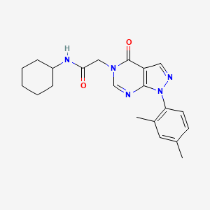molecular formula C21H25N5O2 B2943120 N-cyclohexyl-2-(1-(2,4-dimethylphenyl)-4-oxo-1H-pyrazolo[3,4-d]pyrimidin-5(4H)-yl)acetamide CAS No. 895001-30-6
