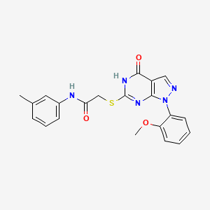 molecular formula C21H19N5O3S B2943124 2-((1-(2-甲氧基苯基)-4-氧代-4,5-二氢-1H-吡唑并[3,4-d]嘧啶-6-基)硫代)-N-(间甲苯基)乙酰胺 CAS No. 946318-39-4