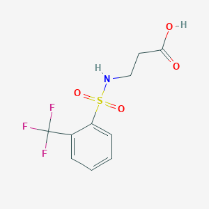 molecular formula C10H10F3NO4S B2943146 3-[2-(Trifluoromethyl)benzenesulfonamido]propanoic acid CAS No. 613657-96-8