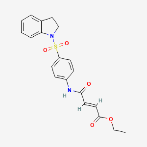 molecular formula C20H20N2O5S B2943148 (E)-ethyl 4-((4-(indolin-1-ylsulfonyl)phenyl)amino)-4-oxobut-2-enoate CAS No. 327069-73-8