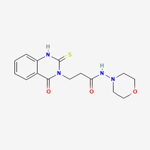 molecular formula C15H18N4O3S B2943156 N-吗啉-3-(4-氧代-2-硫代-1,2-二氢喹唑啉-3(4H)-基)丙酰胺 CAS No. 451463-89-1