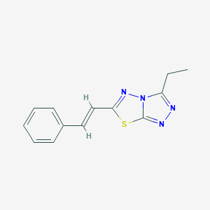 molecular formula C13H12N4S B294316 3-Ethyl-6-(2-phenylvinyl)[1,2,4]triazolo[3,4-b][1,3,4]thiadiazole 