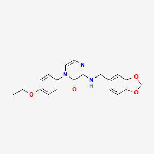 molecular formula C20H19N3O4 B2943164 3-[(1,3-benzodioxol-5-ylmethyl)amino]-1-(4-ethoxyphenyl)pyrazin-2(1H)-one CAS No. 899999-82-7