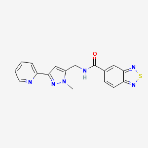 N-[(2-Methyl-5-pyridin-2-ylpyrazol-3-yl)methyl]-2,1,3-benzothiadiazole-5-carboxamide